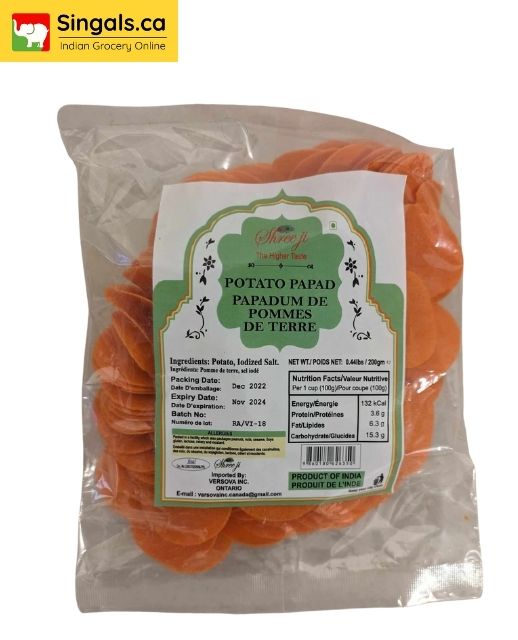 Shreeji Potato Papad Without Jeera (200 gm)