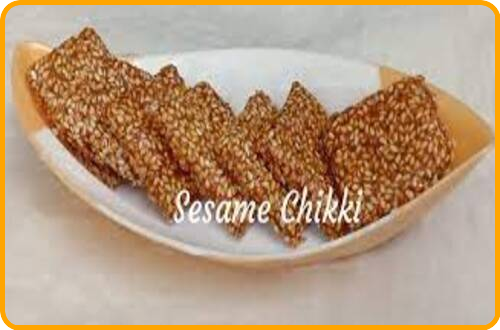 Sesame Chikki Til Gachak- Traditional Indian sesame brittle