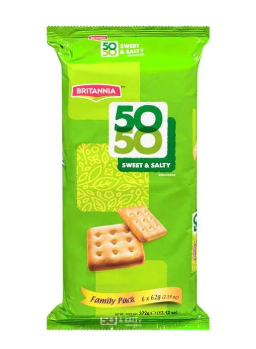 Britannia Fifty Fifty Biscuits Family Pack (372 gm)