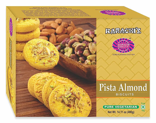 Karachi Bakery Pista Almond Biscuits (400 gm)