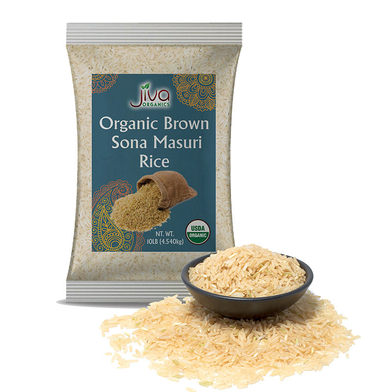 Jiva Organic Sona Masoori Brown Rice (10 lbs)