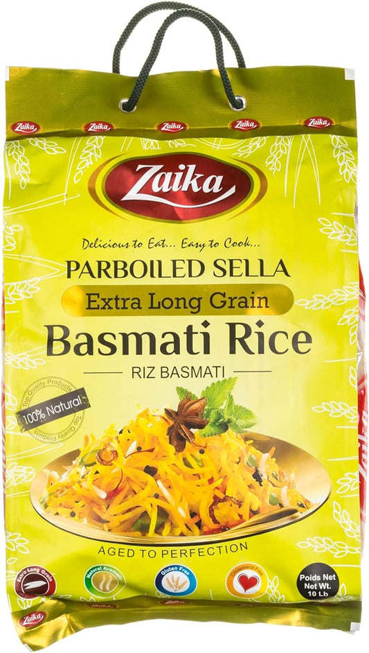 Zaika Parboiled Sella Basmati Rice (10 lbs)
